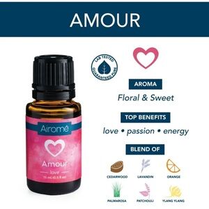 Airome Amour 100% Pure Essential Oil Blend ~ Brand New 15ml (0.5 fl oz).